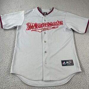 Minnesota Twins Joe Mauer #7 Majestic Baseball Jersey Camo Shirt Medium USA *